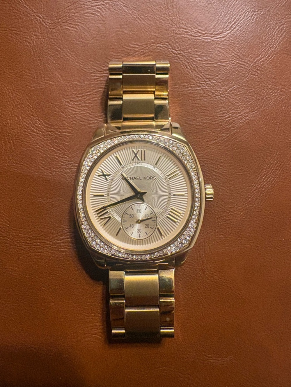 Michael Kors Gold-tone Crystal Accent Round Dial Bracelet Watch - Picture 6 of 6